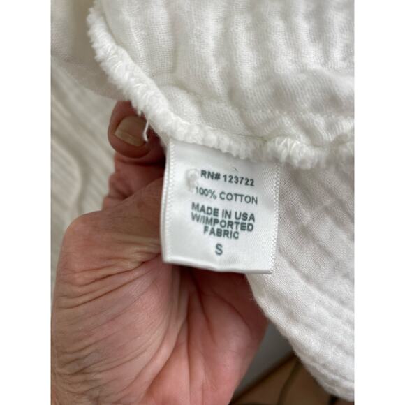 Xirena White Gauze Fit & Flare Minimalist Peasant Dress Size Small 100% Cotton - Picture 11 of 15